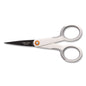 Fiskars SoftGrip Nonstick Scissors, 5" Long, Straight White/Gray Handle (1069763)