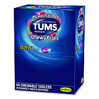Lil' Drug Store TUMS Antacid Chewy Bites, 2 Tablets/Pouch, 25 Pouches/Box (81518)