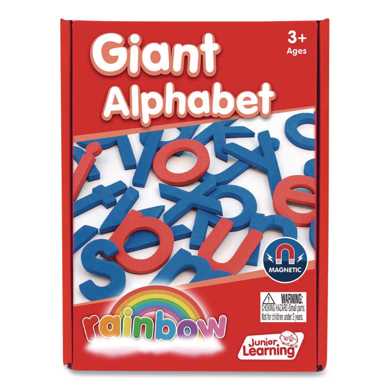 Junior Learning Inc Rainbow Giant Alphabet, Lowercase Letters, +/- 3" Tall, Blue Consonants, Red Vowels, 26 Pieces (606)
