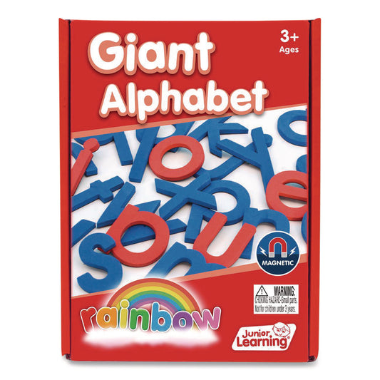 Junior Learning Inc Rainbow Giant Alphabet, Lowercase Letters, +/- 3" Tall, Blue Consonants, Red Vowels, 26 Pieces (606)