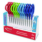 Maped Helix Essential Blunt School Scissors School Pack, Rounded Tip, 5.35" Long, 2" Cut Length, Straight Assorted Handle, Dozen (480149)