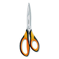 Maped Helix Ultimate Soft Grip Multipurpose Scissors, 8.25" Long, 4.5" Cut Length, Straight Orange/Black Handle (697710)