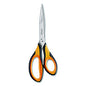 Maped Helix Ultimate Soft Grip Multipurpose Scissors, 8.25" Long, 4.5" Cut Length, Straight Orange/Black Handle (697710)