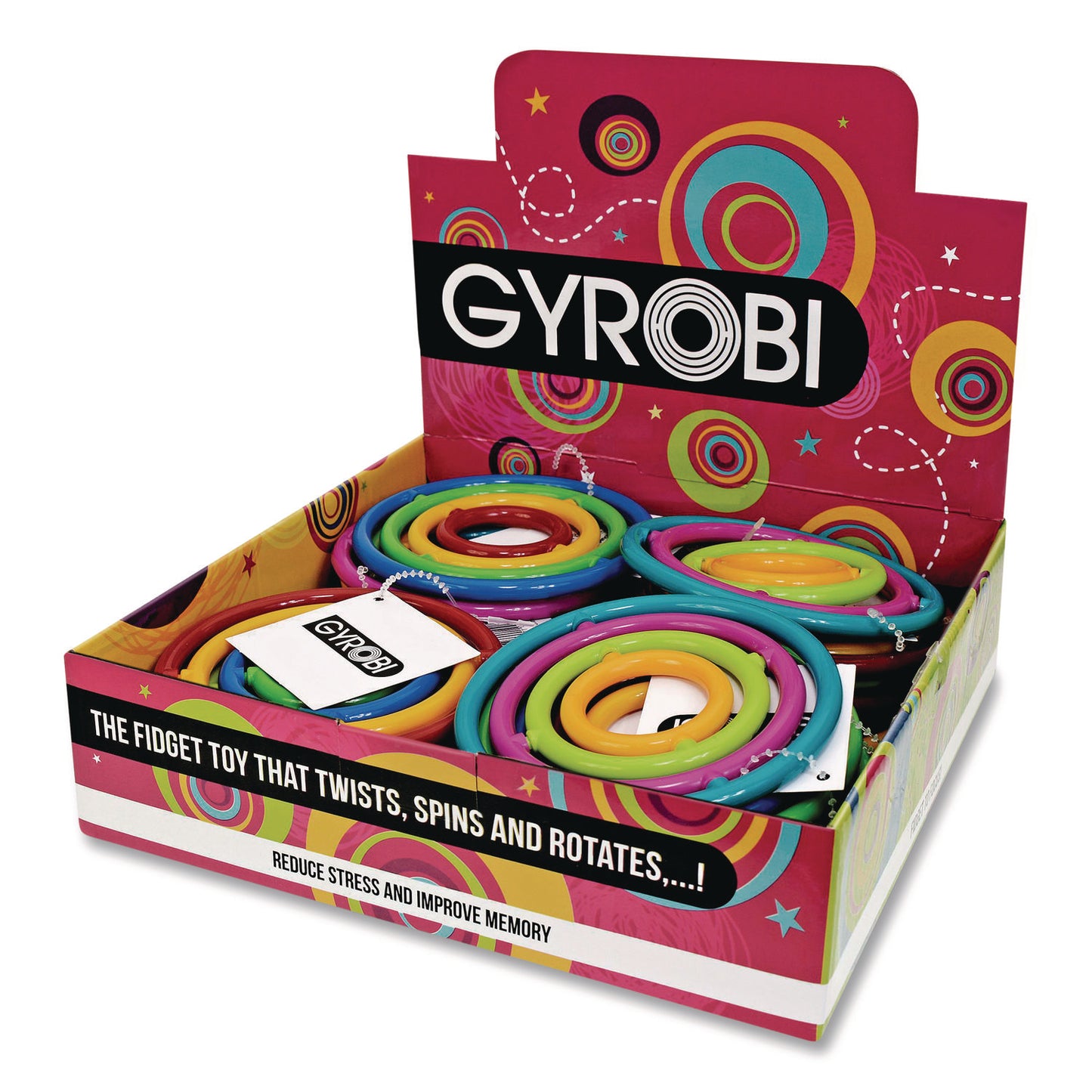 The Pencil Grip Gyrobi Fidget Toy, Small, Assorted Colors, 24/Carton (860)