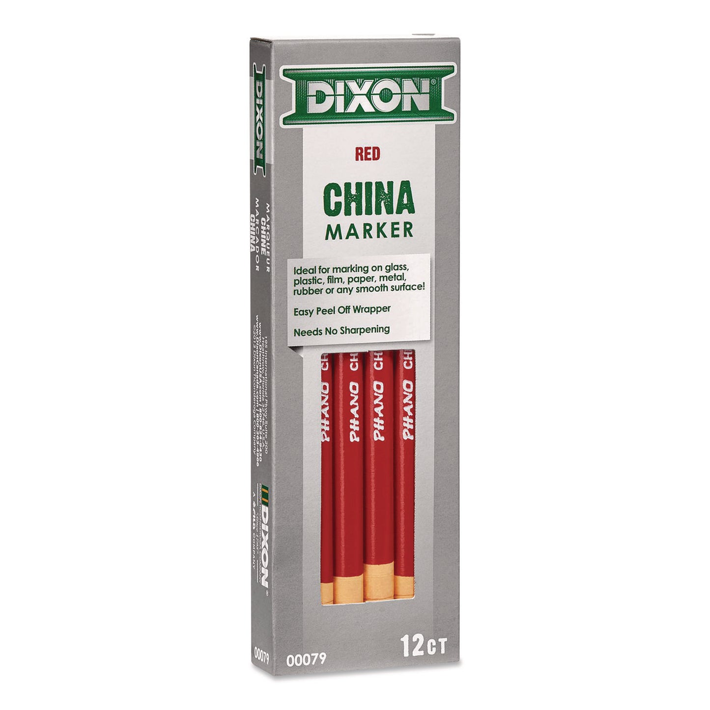 Dixon China Marker, Red, 12/Pack (000790002)