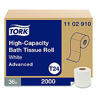 Tork(R) Advanced High Capacity Toilet Paper, Septic Safe, 1-Ply, White, 2,000 Sheets, 36 Rolls/Carton (1102910)