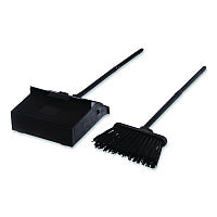 Carlisle Duo-Pan Upright Dust Pan and Broom, 11.8w x 36h, 24.5" Handle, Plastic, Black (36141503)