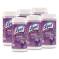 Lysol(R) Disinfecting Wipes, 7 x 7.25, Lavender, White, 80 Wipes, 6 Canisters (56264CT)