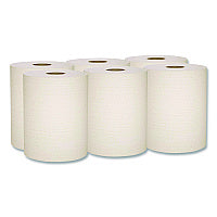 Scott Essential 100% Recycled Fiber Hard Roll Towel, 1-Ply, 8" x 800 ft, 1.5" Core, Brown, 6 Rolls/Carton (56758)