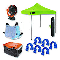 ergodyne Chill-Its 6672 Heat Stress Prevention and Recovery Station Kit, Pop-Up Tent, 48-qt Cooler, Fan, Vest, 6 Towels (12344)