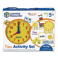 Learning Resources Time Activity Set, 1 to 12 Players, Grades K to 1, 41 Pieces (LER3220)