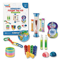 hand2mind Sensory Fidget Toy Kit, Eight Toy Types, Ages 3 and Up, Assorted Colors, 128 Pieces (93599)