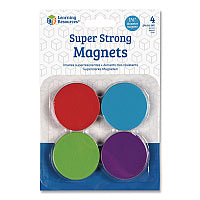 Learning Resources Super Strong Magnets, Small, 1.5" Diameter, Assorted Colors, 4 Pieces (LER2689)