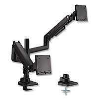 AbilityOne 7110017256061, SKILCRAFT HD Full Articulating Gas-Spring Dual Arm w/Tray, For 49" Monitor/360 Rot/90 Tilt, BK, Supports 44 lb