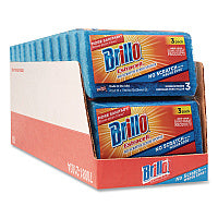Brillo Estracell No Scratch Kitchen Sponges, 4.5 x 2.75, 1" Thick, Blue, 3 Sponges/Pack, 8 Packs/Carton (21034)