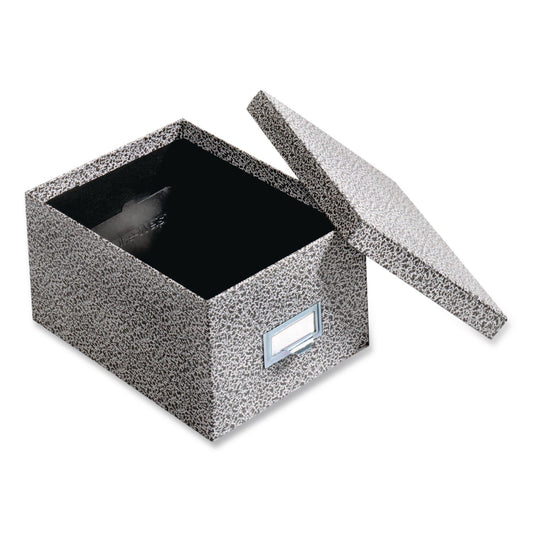 Globe-Weis Index Card File Box with Lift-Off Lid, Holds 1,000 5 x 8 Cards, 8.63 x 11.63 x 6, Black Agate (95BLA)