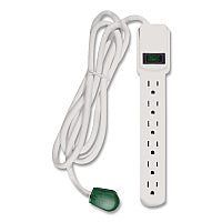 GoGreen Power 6 Outlet Surge Protector, 6 ft Cord, 250 J, White (GG16106MS)