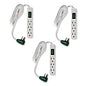 GoGreen Power 3 Outlet Power Strip, 2.5 ft Cord, White, 3/Pack (GG13002MS3)