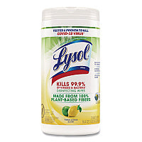 Lysol(R) Disinfecting Wipes II Fresh Citrus Scent, 1-Ply, 7 x 7.25, Fresh Citrus, White, 70 Wipes/Canister (49128EA)