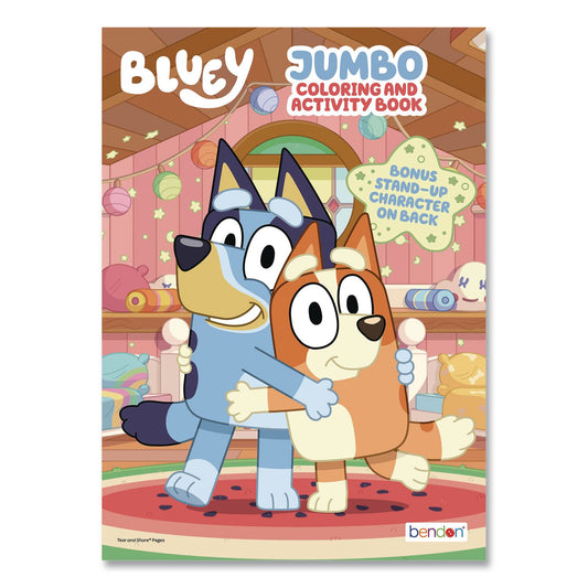 Bendon Bluey Jumbo Coloring and Activity Book, Ages 3 and Up, 64 Pages (63350)
