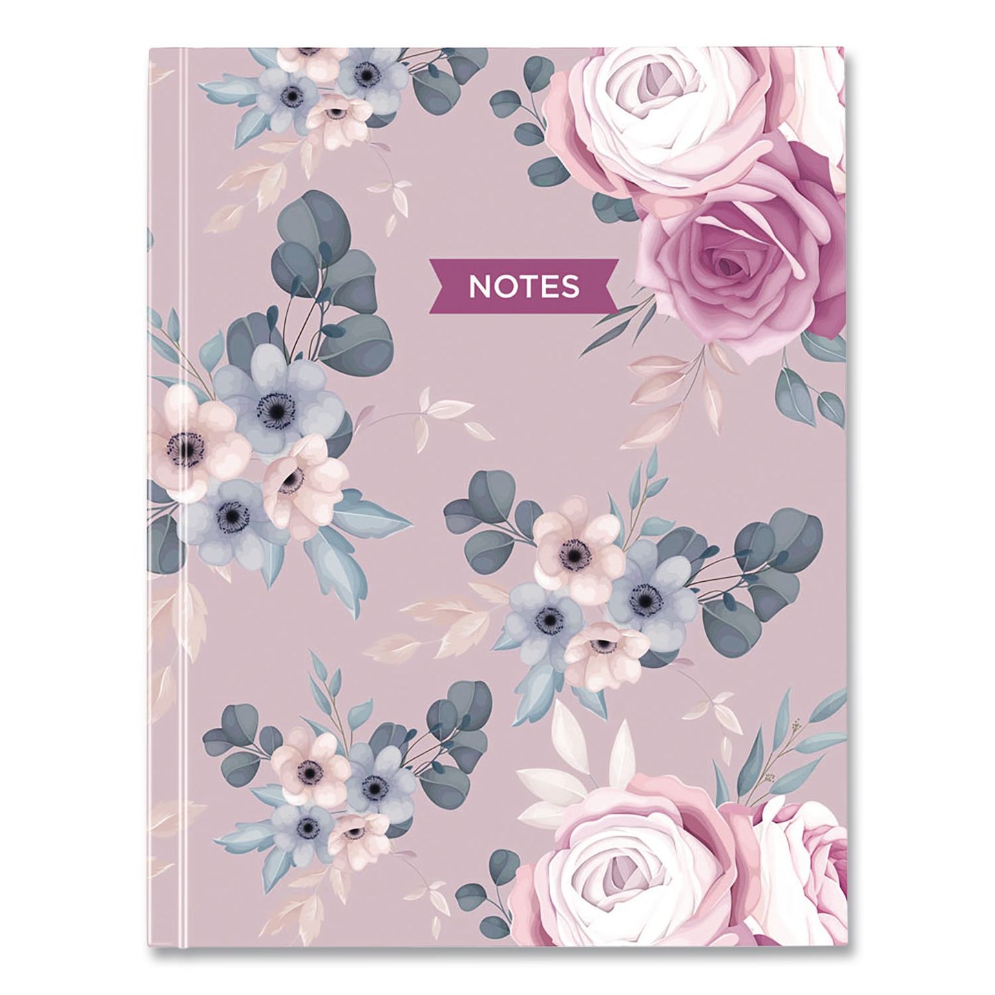 Blueline Fashion Hard Cover Notebook, 1-Subject, Medium/College Rule, Lavender Floral Cover, (96) 9.25 x 7.25 Sheets (A902)
