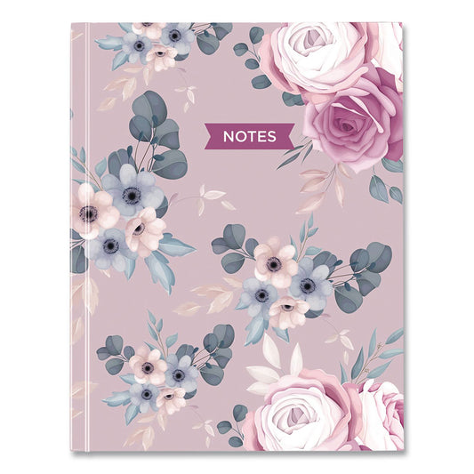Blueline Fashion Hard Cover Notebook, 1-Subject, Medium/College Rule, Lavender Floral Cover, (96) 9.25 x 7.25 Sheets (A902)