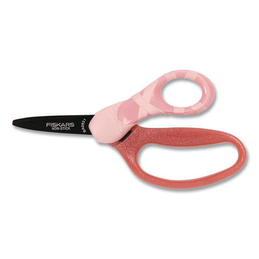 Fiskars MVP Dance Kid's Scissors, Pointed Tip, 5" Long, Straignt Pink Handle (1073415)