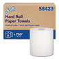 Scott 100% Recycled Hard Roll Paper Towels, 1-Ply, 8" x 700 ft, White, 6/Carton (58423CT)
