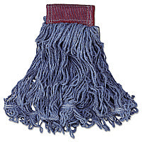 Rubbermaid Commercial Super Stitch Blend Mop Head, Large, Cotton/Synthetic, Blue (D253BLUEA)