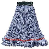 Rubbermaid Commercial Web Foot Wet Mop Head, Shrinkless, Cotton/Synthetic, Blue, Medium, 6/Carton (A252BLU)