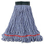 Rubbermaid Commercial Web Foot Wet Mop Head, Shrinkless, Cotton/Synthetic, Blue, Medium, 6/Carton (A252BLU)