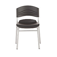 Iceberg CafeWorks Chair, Supports Up to 225 lb, 18" Seat Height, Graphite Seat/Back, Silver Base, 2/Carton (64517)