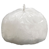 Boardwalk High-Density Can Liners, 33 gal, 9 mic, 33" x 39", Natural, Perforated Roll, 25 Bags/Roll, 20 Rolls/Carton (333912)