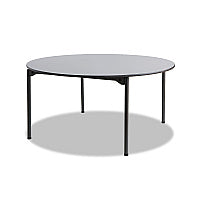 Iceberg Maxx Legroom Wood Folding Table, Round, 60" x 29.5", Gray/Charcoal (65867)