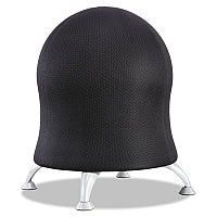 Safco Zenergy Ball Chair, Backless, Supports Up to 250 lb, Black Fabric Seat, Silver Base (4750BL)