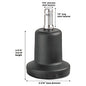 Master Caster High Profile Bell Glides, Grip Ring Type B Stem, 2.19" x 2.31" Glide, Matte Black, 5/Set (70175)