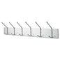 Safco Metal Wall Rack, Six Ball-Tipped Double-Hooks, Metal, 36w x 3.75d x 7h, Satin (4162)