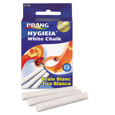Prang Hygieia Dustless Board Chalk, 3.25" x 0.38' Diameter, White, 12/Box 3.3" Length x 0.4" Diameter - White - Non-toxic - 12 / Box (31144)