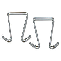 Alera Double Sided Partition Garment Hook, Steel, 0.5 x 3.38 x 4.75, Over-the-Door/Over-the-Panel Mount, Silver, 2/Pack (ALECH2SR)