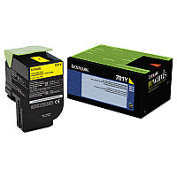 Lexmark 70C10Y0 Return Program Toner, 1,000 Page-Yield, Yellow
