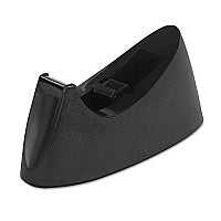 Universal Desktop Tape Dispenser, Weighted Nonskid Base, 1" Core, Black (UNV15001)