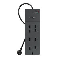Belkin 8-Outlet Commercial Surge Protector - 8ft Cord - Gray