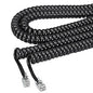 Softalk Coiled Phone Cord, Plug/Plug, 12 ft, Black (48102)