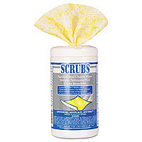 SCRUBS Stainless Steel Cleaner Towels, 1-Ply, 9.75 x 10.5, Lemon Scent, 30/Canister (91930)