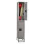 Tennsco Double Tier Locker with Legs, Single Stack, 12w x 18d x 78h, Medium Gray (DTS1218361MG)