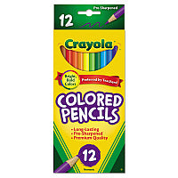 Crayola Long-Length Colored Pencil Set, 3.3 mm, 2B, Assorted Lead and Barrel Colors, Dozen (684012)