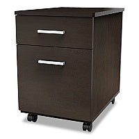 Linea Italia Trento Line Mobile Pedestal File, Left or Right, 2-Drawers: Box/File, Legal/Letter, Mocha, 16.5" x 19.75" x 23.63" (TR752MOC)