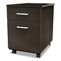 Linea Italia Trento Line Mobile Pedestal File, Left or Right, 2-Drawers: Box/File, Legal/Letter, Mocha, 16.5" x 19.75" x 23.63" (TR752MOC)