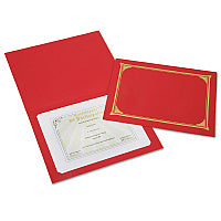 AbilityOne 7510016272960, SKILCRAFT Gold Foil Document Cover, 12.5 x 9.75, Red, 6/Pack