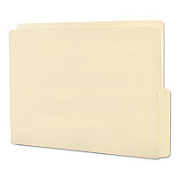 Smead Heavyweight Manila End Tab Folders, 9" High Front, 1/2-Cut Tabs: Bottom, Letter Size, 0.75" Expansion, Manila, 100/Box (24128)